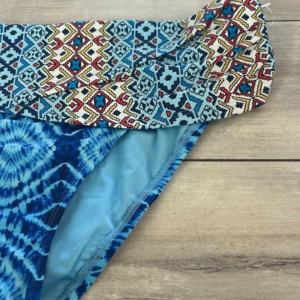 Bleu / Rod Beattie high waisted tie dye bikini swim bottoms size 12 NWOT
